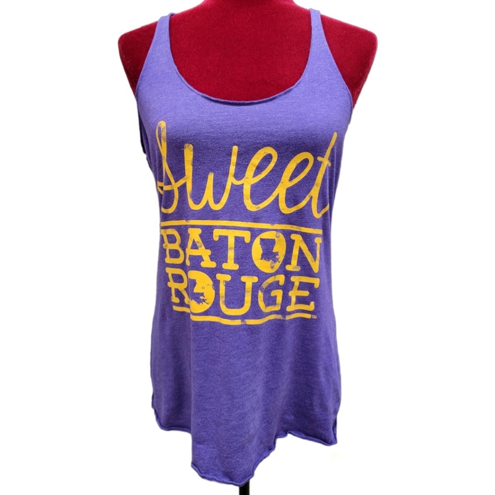 Sweet Baton Rouge purple & gold tank size large